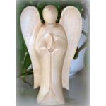 Asia-Design Schutzengel aus Holz Deko Engel Figur Holzfigur Skulptur 15cm
