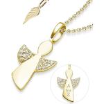 Nickelfreie Silberne Goldketten mit Anhänger vergoldet aus Gold mit Zirkonia personalisiert für Mädchen für Zeremonien 
