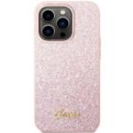 Pinke Guess iPhone 14 Pro Hüllen Art: Hard Cases mit Glitzer aus Polycarbonat 