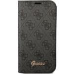 Schwarze Guess iPhone 14 Pro Hüllen aus Leder 