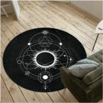 Reduzierte Schwarze Runde Runde Teppiche mit Weltallmotiv aus Textil 