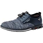 Blaue Business Outdoor Schuhe mit Schnürsenkel aus Leder atmungsaktiv für Herren Größe 48 
