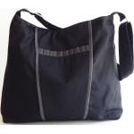 Schwarze Messenger Bags & Kuriertaschen mit Reißverschluss aus Canvas für Damen 