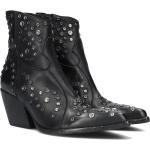 Reduzierte Schwarze Elena Iachi Cowboy-Boots & Cowboystiefeletten aus Leder für Damen Größe 40 mit Absatzhöhe 7cm bis 9cm 