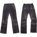 Schwarze Vintage Jeans-Schlaghosen mit Reißverschluss aus Baumwolle für Damen Größe M 