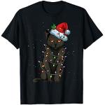 Schwarze Katzen-Shirts mit Tiermotiv für Damen Größe S Weihnachten 
