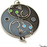 Schwarze Meme / Theme Ying Yang Charms mit Tiermotiv aus Emaille 