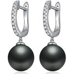 Silberne Elegante Perlenohrringe aus Silber mit Echte Perle für Damen zum Muttertag 