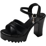 Schwarze Elegante Römersandalen & Gladiator Sandalen mit Riemchen aus Lammfell für Damen Größe 37 für den für den Sommer 