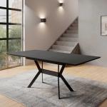 Schwarze Moderne Möbel Exclusive Rechteckige Kulissentische aus Metall ausziehbar Breite 150-200cm, Höhe 50-100cm, Tiefe 50-100cm 