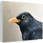 Schwarze Ölgemälde & Ölbilder mit Tiermotiv matt aus Papier 11x14 