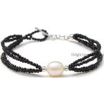 Schwarze Perlenarmbänder mit Echte Perle für Damen 