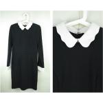 Schwarze Vintage Partykleider mit Reißverschluss aus Polyester für Damen Größe S 