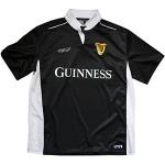 Guinness Schwarzes/weißes Performance Kurzarm-Rugby-Shirt (XXL)