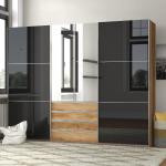 Reduzierte Braune Kleiderschränke mit Spiegel aus Holz Breite 50-100cm, Höhe 300-350cm 