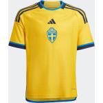 Gelbe adidas Schweden Trikots mit Ländermotiv für Kinder zum Fußballspielen - Heim 2021/22 