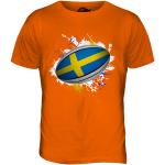 Orange T-Shirts aus Baumwolle für Herren Größe 3 XL 