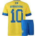 Schweden Trikot Set Zlatan Ibrahimovic – Kinder und Erwachsener - Jungen - Fußball Trikot - Fussball Geschenke - Sport t Shirt - Sportbekleidung - Größe 164