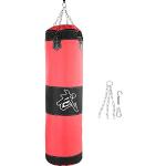 Schwerer Boxsack, Trainingsboxsack mit Kette für Erwachsene Männer Frauen (Leer) (120cm-rot) Sportausrüstung
