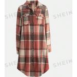Reduzierte Karo SheIn Tweed-Mäntel aus Tweed für Herren Übergrößen für den für den Winter 