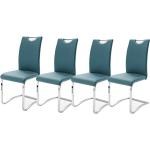 Petrolfarbene Moderne MCA furniture Schwingstühle aus Chrom Breite 0-50cm, Höhe 100-150cm, Tiefe 50-100cm 4-teilig 