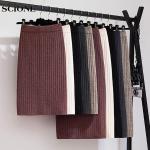 Anthrazitfarbene Midi Strickröcke aus Polyester für Damen Größe L Große Größen für den für den Herbst 