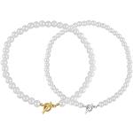 Silberne Elegante Perlenketten glänzend für Damen zum Muttertag 