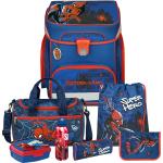 Blaue Scooli Spiderman Schulranzen Sets für Jungen 8-teilig zum Schulanfang 