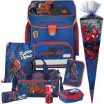 Blaue Scooli Spiderman Schulranzen Sets für Jungen 9-teilig zum Schulanfang 