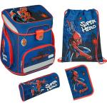 Blaue Motiv Scooli Spiderman Schulranzen Sets 18l mit Reißverschluss mit Reflektoren für Kinder zum Schulanfang 