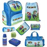 Schulranzen für Jungen 1. Klasse · Super Mario Schultasche · Schulranzenset BlauNintendo (9-teiliges Set mit Sporttasche)
