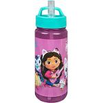 Scooli Trinkflasche Gabby's Dollhouse - Trinkflasche für Kinder mit Motiv - Wasserflasche aus Kunststoff BPA frei - ca. 500ml Fassungsvermögen - integrierter Strohhalm - ideal für die Schule