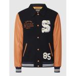 Marineblaue Scotch & Soda Nachhaltige College-Jacken & Baseball-Jacken aus Leder für Herren Größe L 