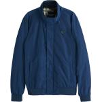 Blaue Stehkragen Harrington-Jacken mit Reißverschluss aus Polyester für Herren Größe S 
