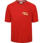 Rote Unifarbene Kurzärmelige Scotch & Soda Bio Nachhaltige T-Shirts für Herren Größe XXL 