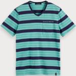 Blaue Scotch & Soda Nachhaltige V-Ausschnitt T-Shirts für Herren Größe L 