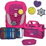 Pinke Scout Sunny Nachhaltige Schulranzen Sets aus Kunststoff mit Reflektoren für Kinder 23-teilig zum Schulanfang 