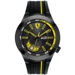 Schwarze Ferrari Scuderia Kunststoffarmbanduhren mit Kunststoff-Uhrenglas mit Silikonarmband 