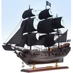 Seacraft Gallery Pirates of The Caribbean Handgefertigtes Schiffsmodell,50 cm (Rotes Holzdeck), komplett montiertes Piratenschiff-Modell, Schwarze Perle Modellschiff, Piratenschiff-Spielzeug