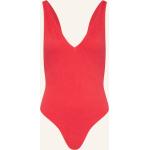 Reduzierte Rote Seafolly V-Ausschnitt Badeanzüge mit hohem Beinausschnitt aus Nylon ohne Bügel für Damen Größe M für den für den Winter 