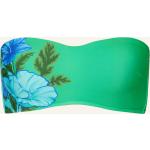 Blaue Blumenmuster Seafolly Bandeau Bikinitops gepolstert für Damen Größe M 