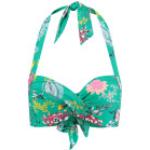 Grüne Blumenmuster Seafolly Bikini-Tops ohne Verschluss gepolstert für Damen Größe M für den für den Sommer 