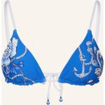 Blaue Maritime Seafolly Ahoy Triangel-Tops aus Polyester ohne Bügel für Damen Größe S 