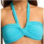 Reduzierte Blaue Seafolly Bandeau Bikinitops aus Polyamid für Damen Größe XS 