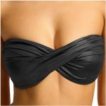 Schwarze Seafolly Bandeau Bikinitops aus Polyester für Damen Größe XS 