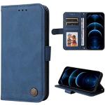 Blaue Motorola Moto G14 Hüllen Art: Flip Cases mit Bildern aus Leder stoßfest 