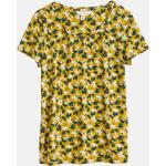 Reduzierte Gelbe Blumenmuster Kurzärmelige Seasalt Cornwall Bio Nachhaltige T-Shirts für Damen 