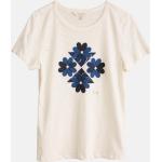 Reduzierte Blaue Seasalt Cornwall Bio Nachhaltige T-Shirts mit Blumenmotiv aus Baumwolle maschinenwaschbar für Damen 