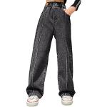 Schwarze Motiv Casual Baggy Jeans für Kinder aus Denim für Mädchen 