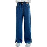 Blaue Motiv Casual Baggy Jeans für Kinder aus Denim für Mädchen 